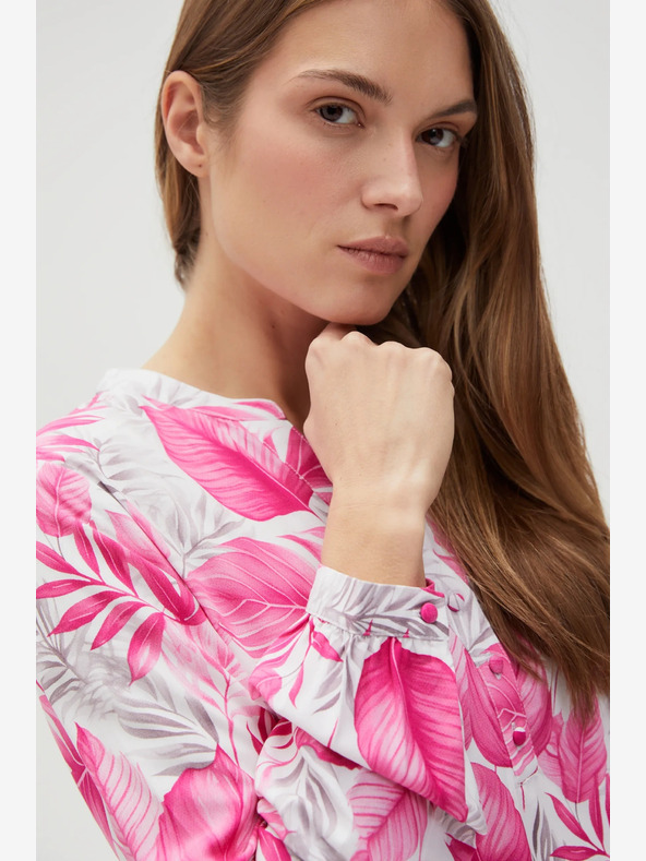 Moodo Бяло-розова дамска блуза с шарки Moodo