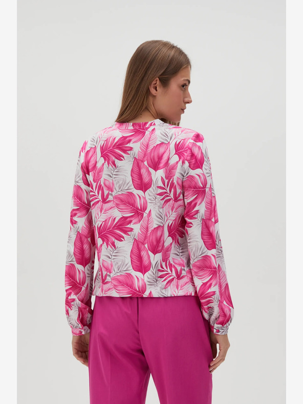 Moodo Бяло-розова дамска блуза с шарки Moodo