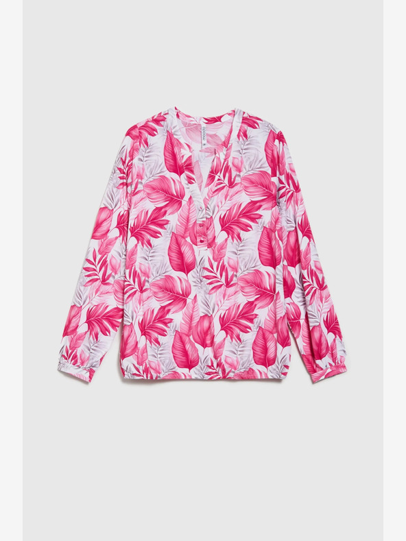 Moodo Бяло-розова дамска блуза с шарки Moodo