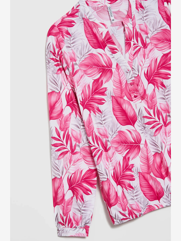 Moodo Бяло-розова дамска блуза с шарки Moodo