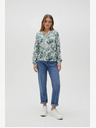 Moodo Бяло-зелена дамска шарена блуза Moodo