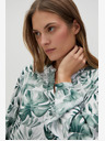 Moodo Бяло-зелена дамска шарена блуза Moodo