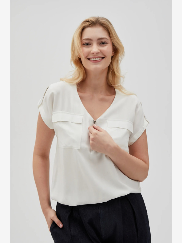 Moodo Бяла дамска блуза Moodo