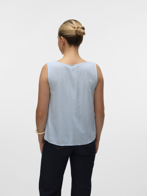 Vero Moda Бяла и синя дамска блуза на райета Vero Moda