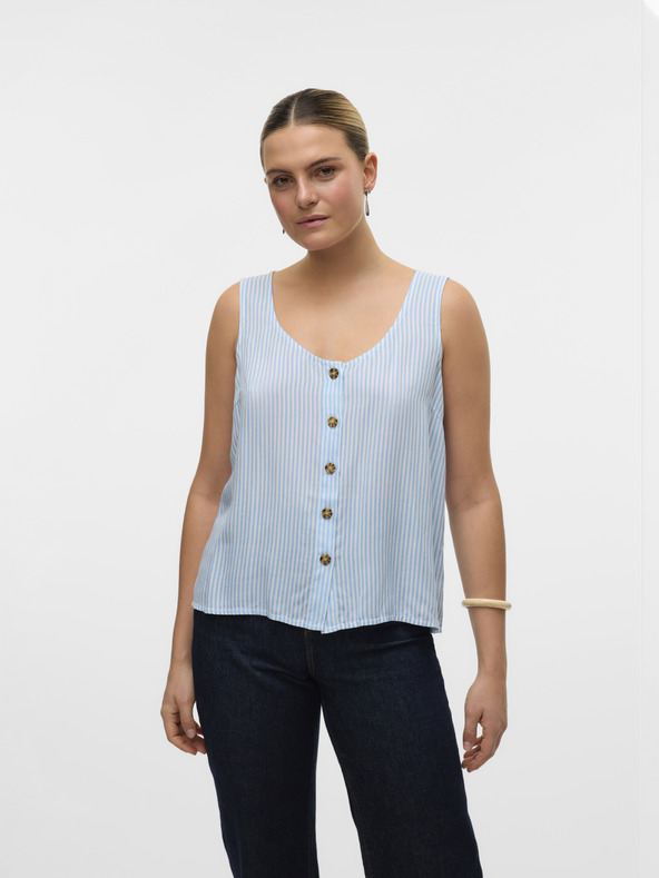 Vero Moda Бяла и синя дамска блуза на райета Vero Moda