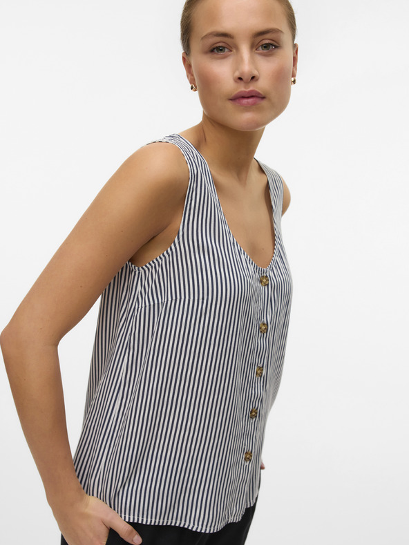 Vero Moda Бяла и синя дамска блуза на райета Vero Moda