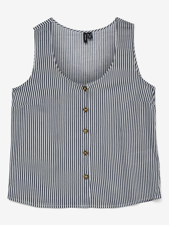 Vero Moda Бяла и синя дамска блуза на райета Vero Moda