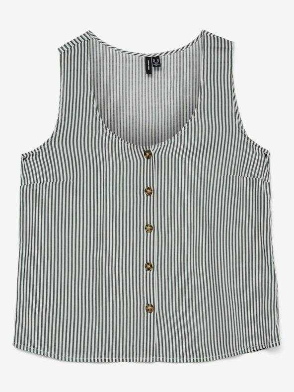 Vero Moda Бяла и зелена дамска блуза на райета Vero Moda BUMPY