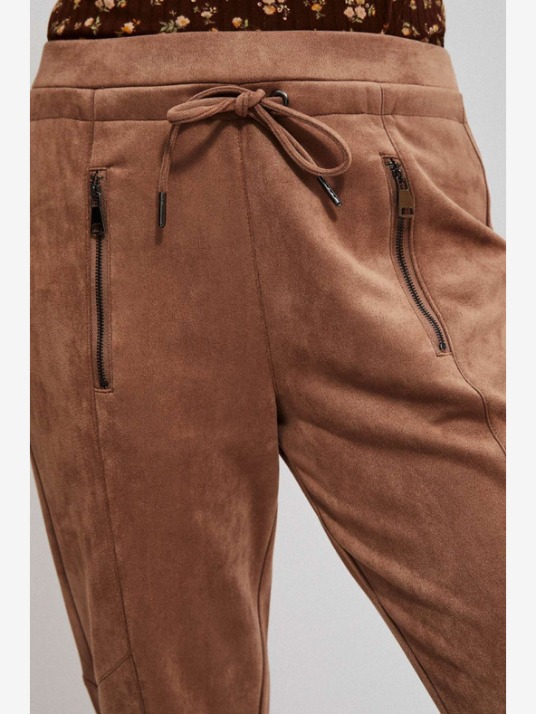 Moodo Кафяв дамски велурен суитчър Moodo