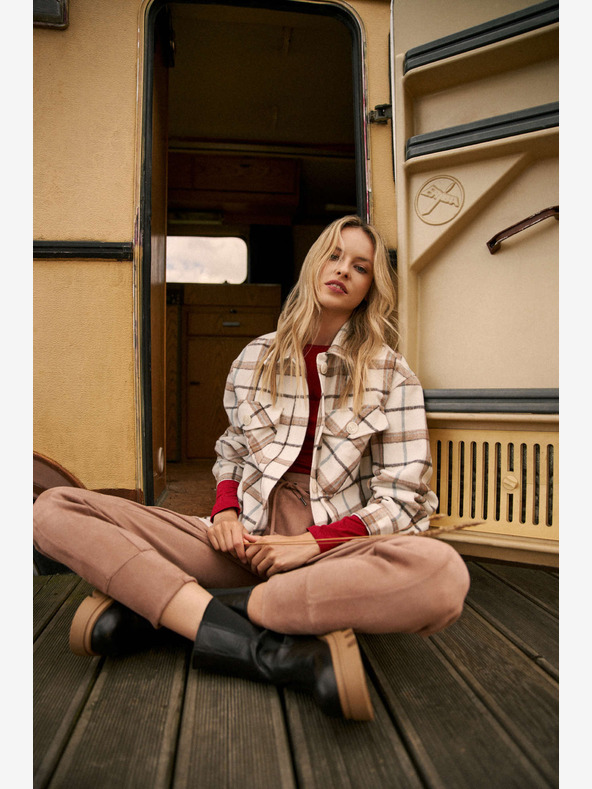 Moodo Кафяв дамски велурен суитчър Moodo