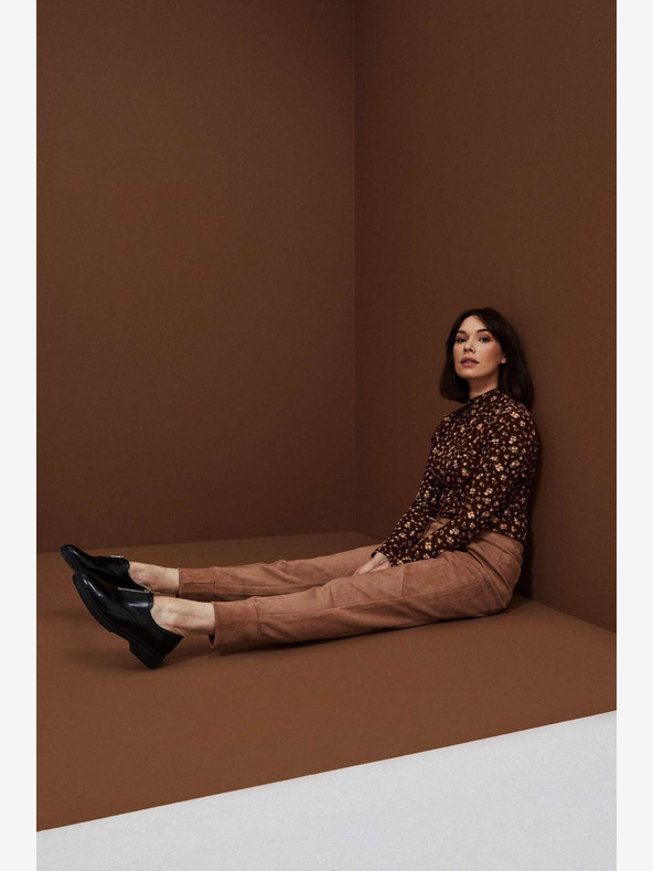 Moodo Кафяв дамски велурен суитчър Moodo