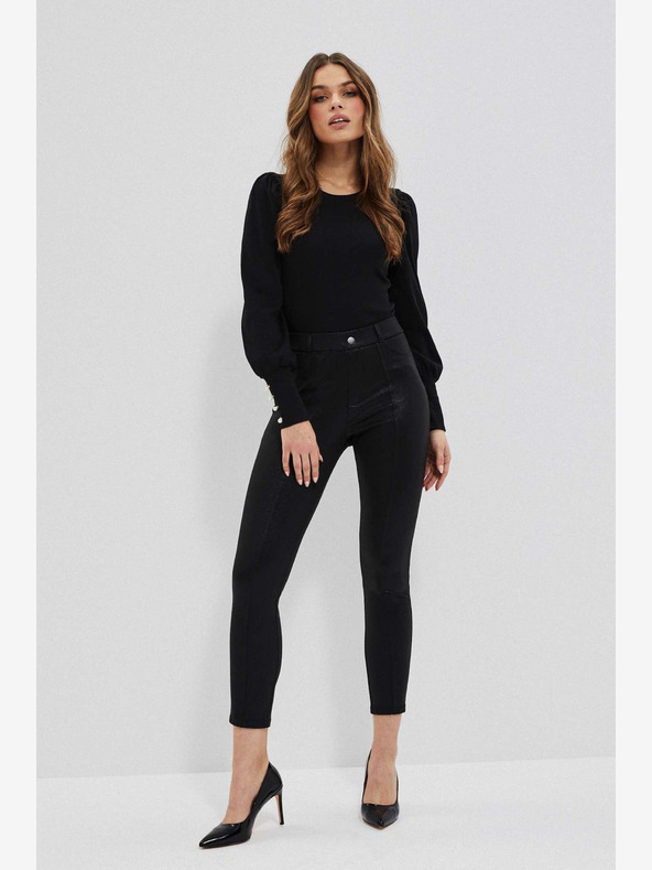 Moodo Черен дамски лъскав клин Moodo