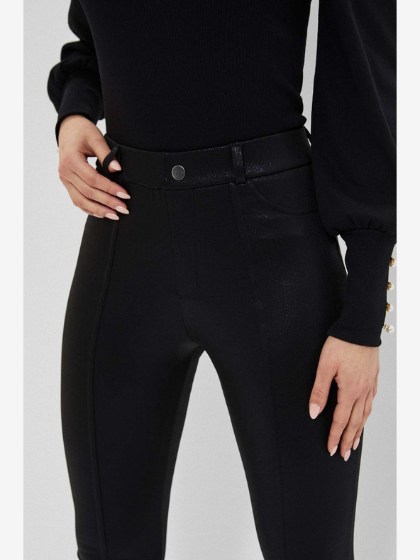 Moodo Черен дамски лъскав клин Moodo