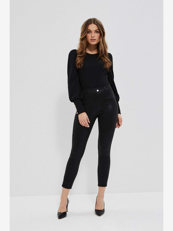 Moodo Черен дамски лъскав клин Moodo