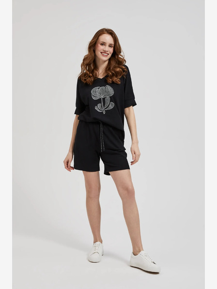 Moodo Черни дамски къси панталони Moodo