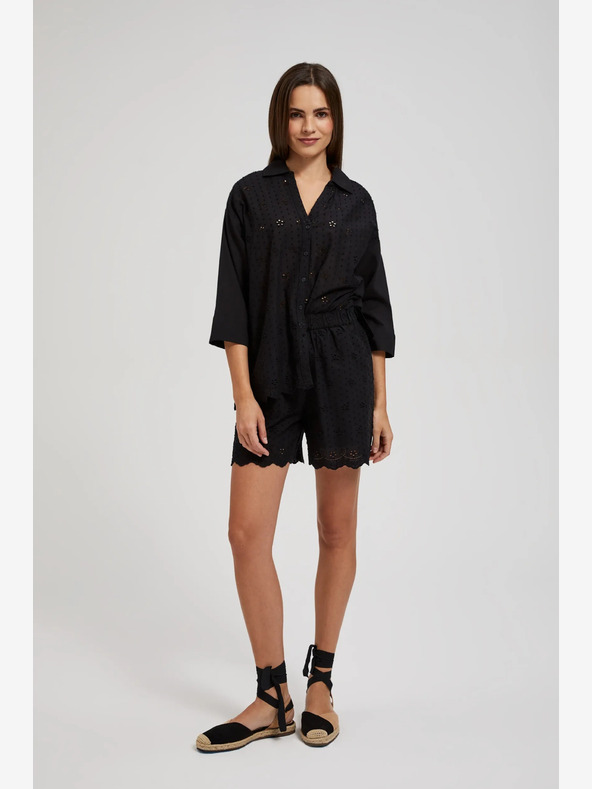 Moodo Черни дамски къси панталони Moodo