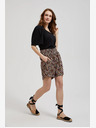 Moodo Черни дамски къси панталони на цветя Moodo