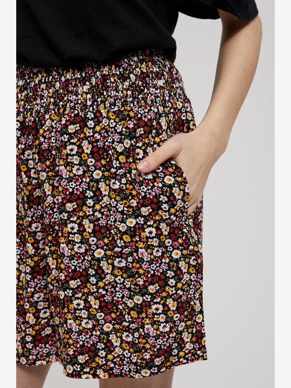 Moodo Черни дамски къси панталони на цветя Moodo