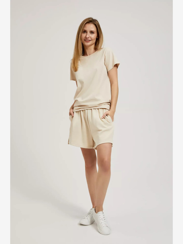 Moodo Бежови дамски спортни шорти Moodo