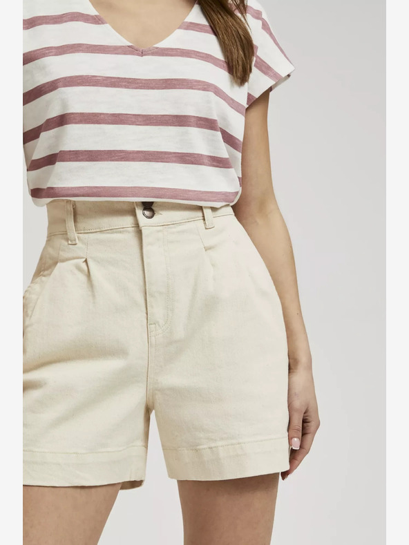 Moodo Бежови дамски къси панталони Moodo