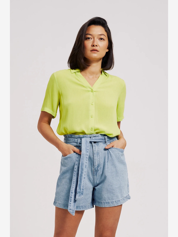 Moodo Светлосини къси панталони от деним за жени Moodo