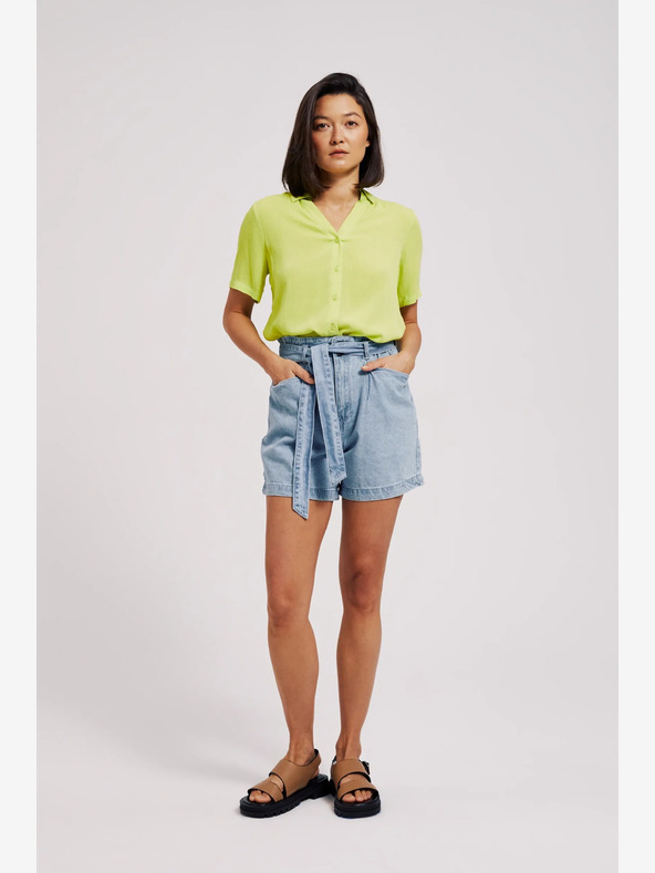 Moodo Светлосини къси панталони от деним за жени Moodo