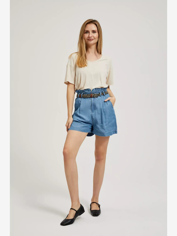 Moodo Сини дамски къси панталони от деним Moodo