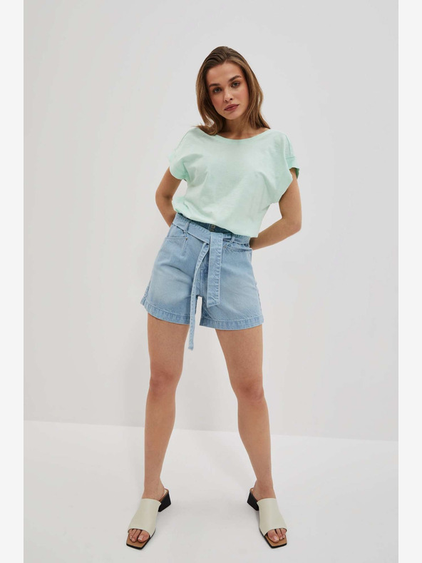 Moodo Сини дамски къси панталони от деним Moodo