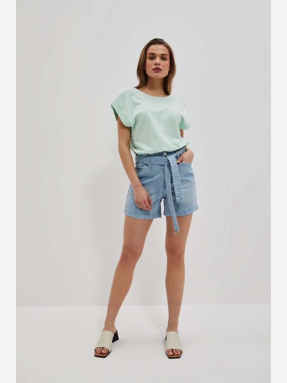 Moodo Сини дамски къси панталони от деним Moodo