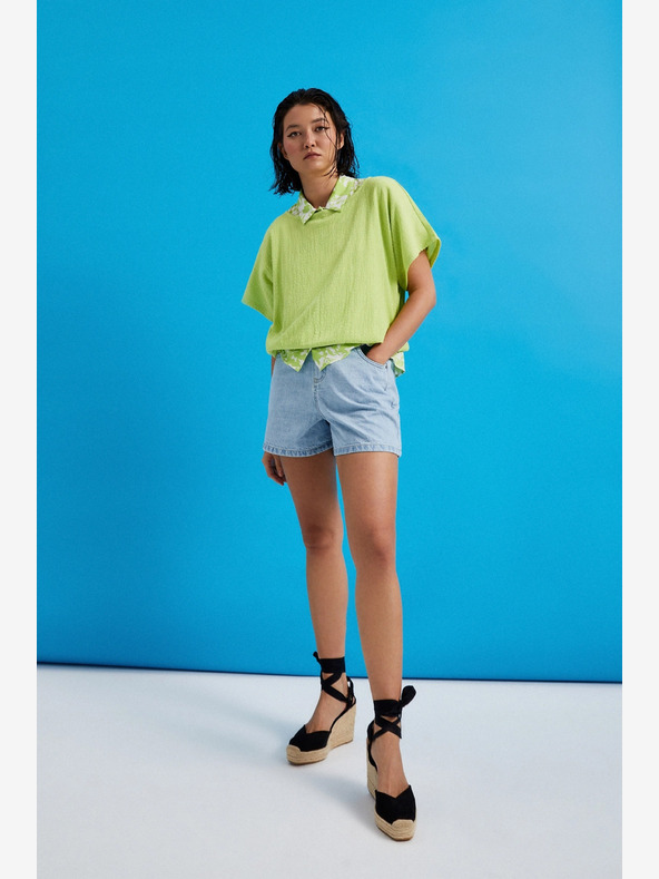 Moodo Светлосини къси панталони от деним за жени Moodo