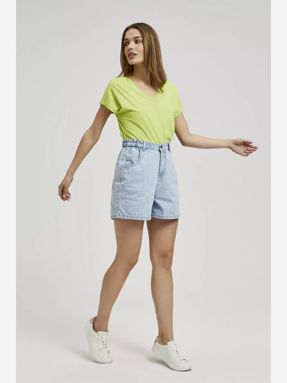 Moodo Светлосини къси панталони от деним за жени Moodo