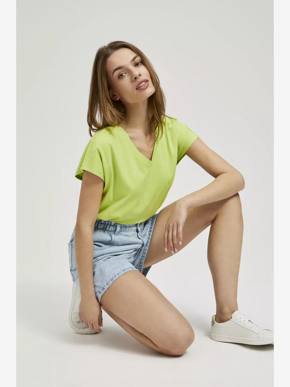 Moodo Светлосини къси панталони от деним за жени Moodo