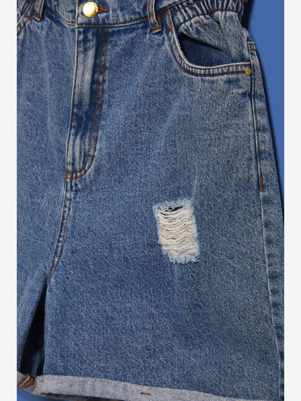 Moodo Сини дамски къси панталони от деним Moodo