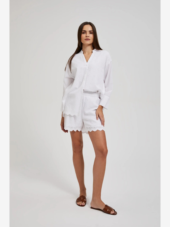 Moodo Бели дамски къси панталони Moodo