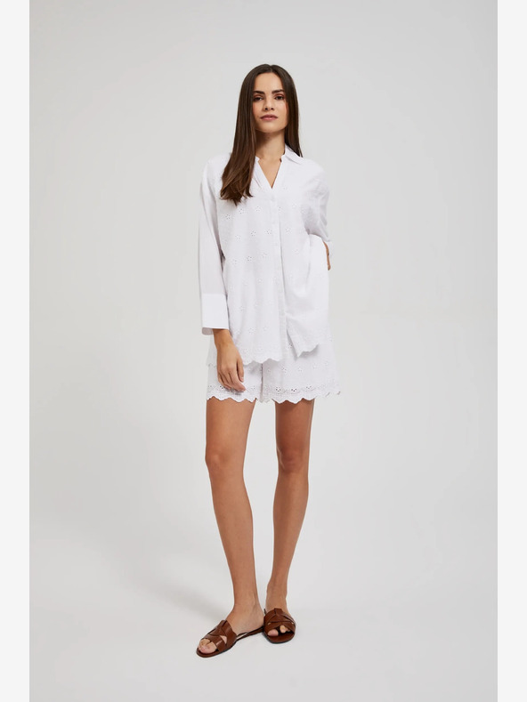 Moodo Бели дамски къси панталони Moodo