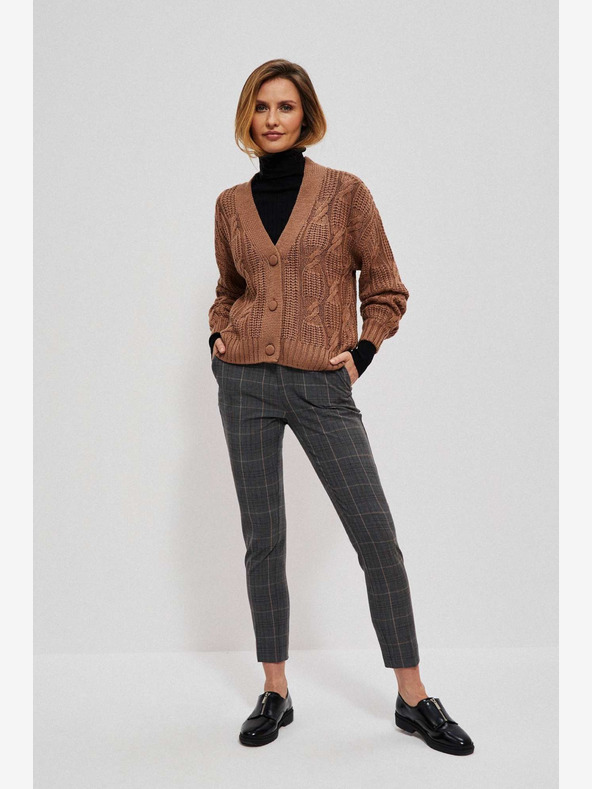 Moodo Сив дамски кариран панталон Moodo