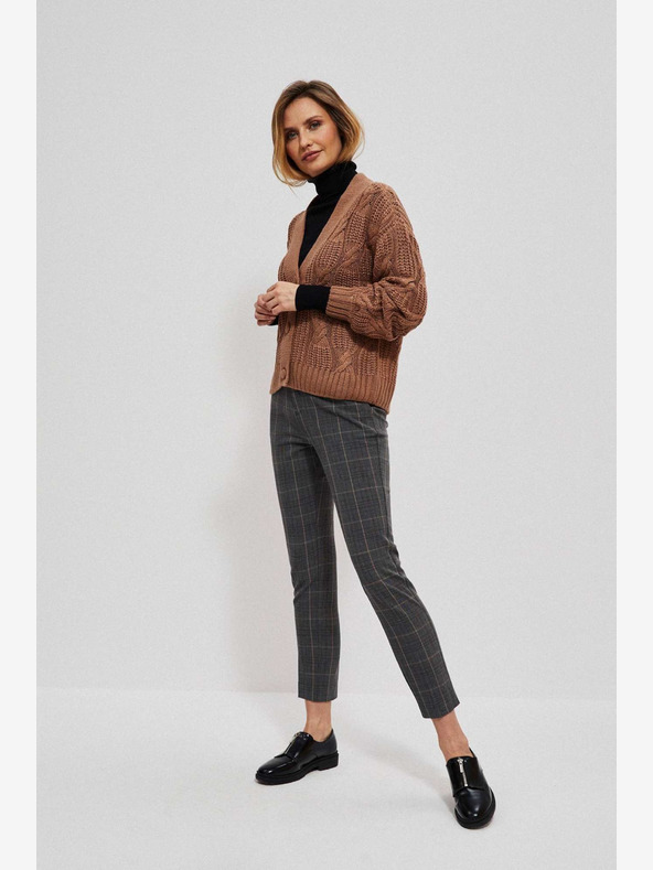 Moodo Сив дамски кариран панталон Moodo