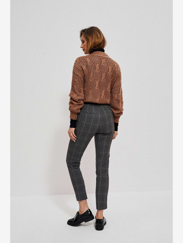 Moodo Сив дамски кариран панталон Moodo