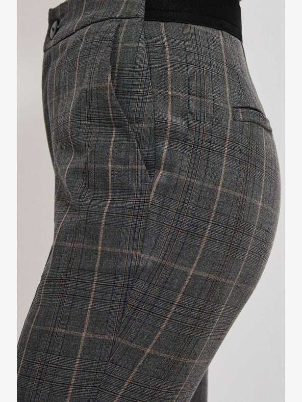 Moodo Сив дамски кариран панталон Moodo