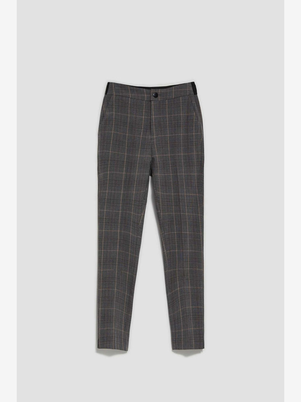 Moodo Сив дамски кариран панталон Moodo