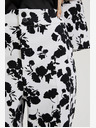 Moodo Moodo Дамски черно-бял панталон на цветя