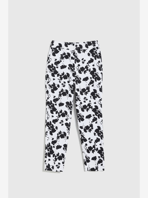 Moodo Moodo Дамски черно-бял панталон на цветя