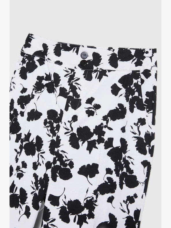 Moodo Moodo Дамски черно-бял панталон на цветя
