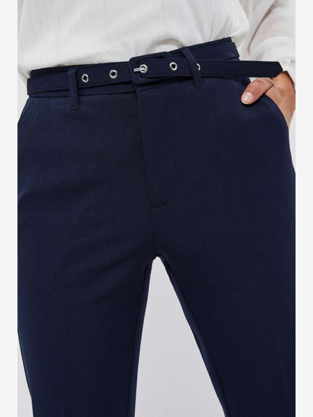 Moodo Тъмносин дамски панталон с колан Moodo