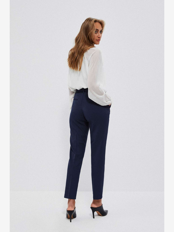 Moodo Тъмносин дамски панталон с колан Moodo