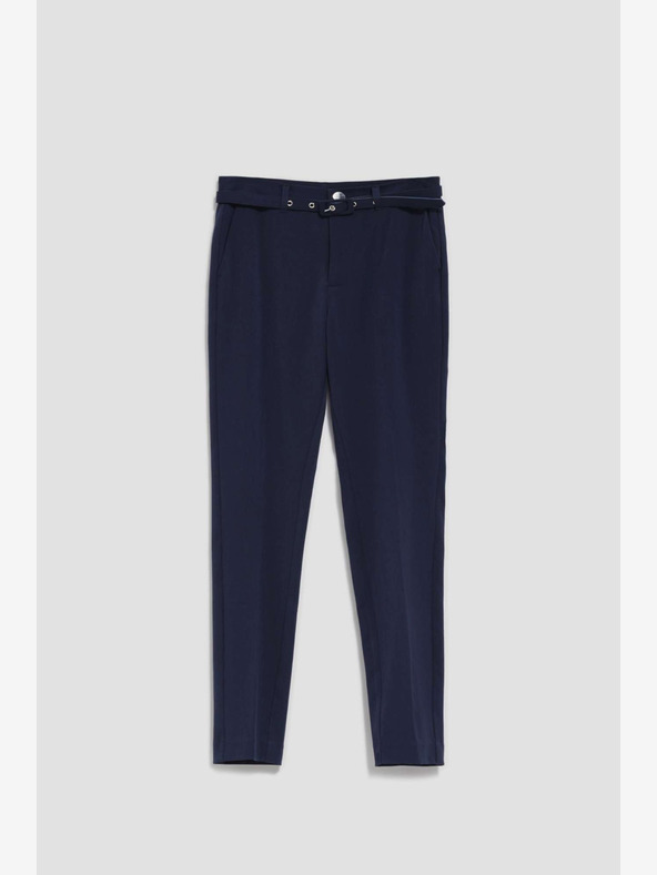 Moodo Тъмносин дамски панталон с колан Moodo