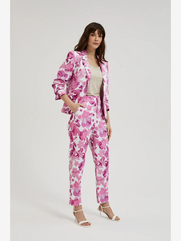 Moodo Розов дамски панталон на цветя Moodo