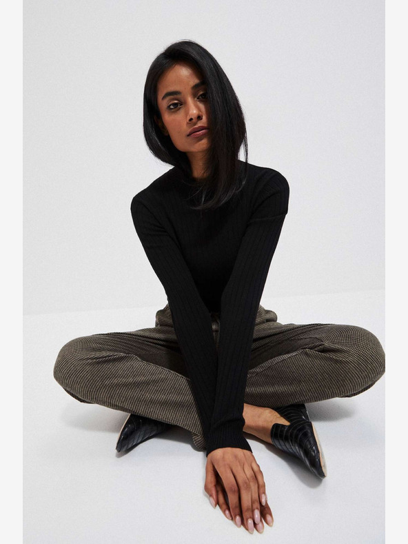 Moodo Черно-кафяв дамски панталон Moodo