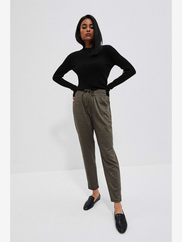 Moodo Черно-кафяв дамски панталон Moodo