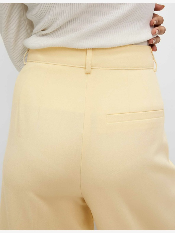 Marks & Spencer Широк тъкан панталон с плисирана предна част Marks & Spencer жълт